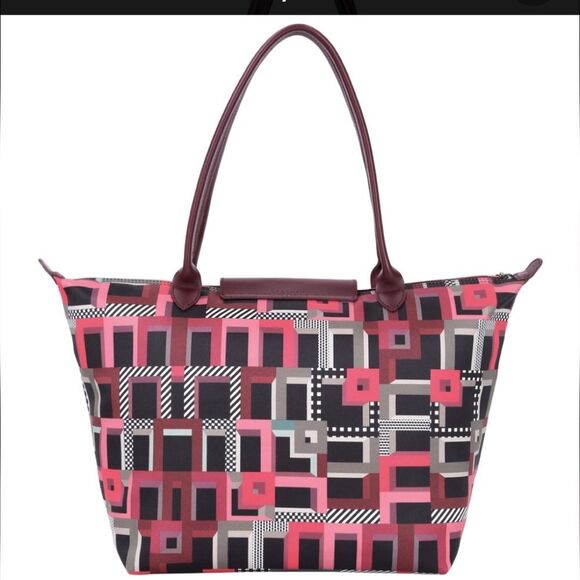 Longchamp Le Pilage Artwalk Large Shoulder Tote Bag- Opera - Picture 4 of 13